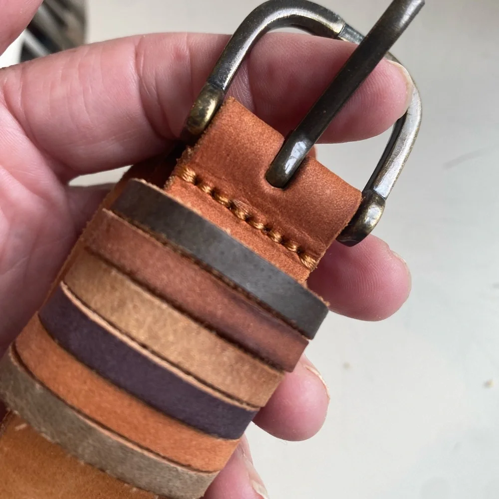 Timberland Leather Belt with Rainbow Keepers, size XL
